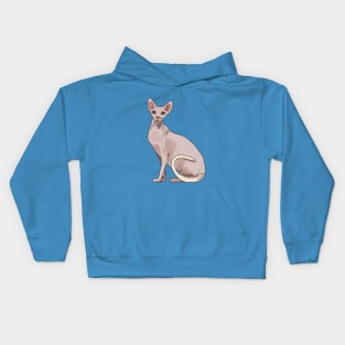 Sphynx cat cartoon illustration Kids Hoodie